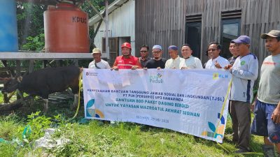 PLN UP3 Samarinda Salurkan 800 Paket Daging Bergizi untuk Warga Kukar Lewat Program TJSL 2026
